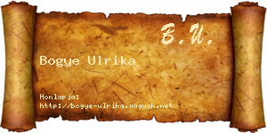 Bogye Ulrika névjegykártya